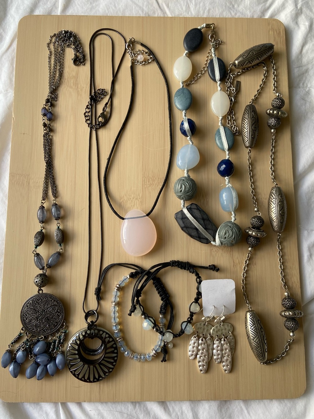 Lot of Y2K Silver Tone boho Jewelry